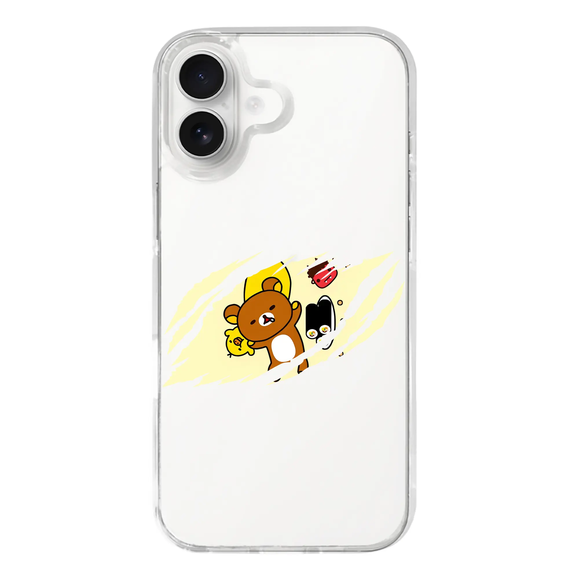 リラックマ (Rilakkuma) グッズ リラックマ (Rilakkuma) - iPhone 17シリーズ 透明スマホケース – 薄型・耐衝撃・精密フィット保護カバー